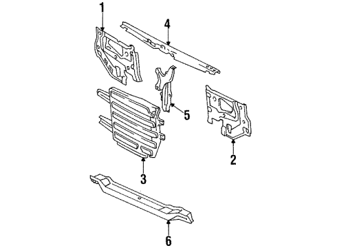 1984 Toyota Tercel CROSSMEMBER, Front Diagram for 57104-16040