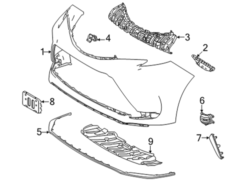 2023 Toyota Sienna Bumper & Components - Front Diagram 1 - Thumbnail