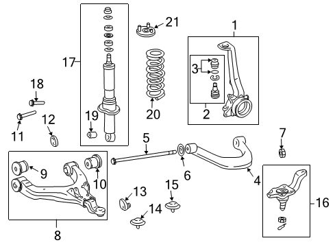 1999 Toyota Tacoma Front Suspension, Control Arm Diagram 2 - Thumbnail