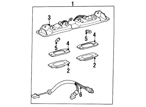 1991 Toyota Celica Socket And Wire, License Plate Lamp Diagram for 81275-20450