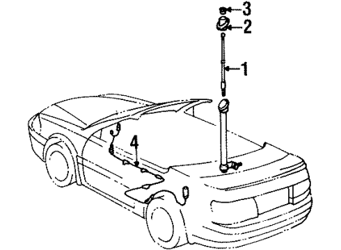 1997 Toyota Paseo Antenna Assy, W/Holder Diagram for 86300-16150