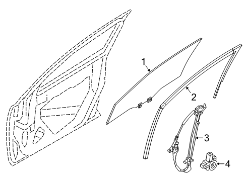 2020 Toyota Yaris Front Door Glass & Hardware Diagram 1 - Thumbnail