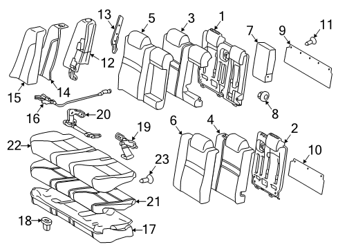 2017 Toyota Camry Rear Seat Back Cover, Left (For Separate Type) Diagram for 71078-06680-A3