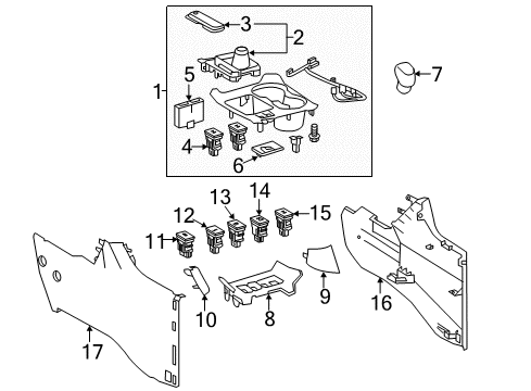 2019 Toyota Highlander Console Diagram 1 - Thumbnail