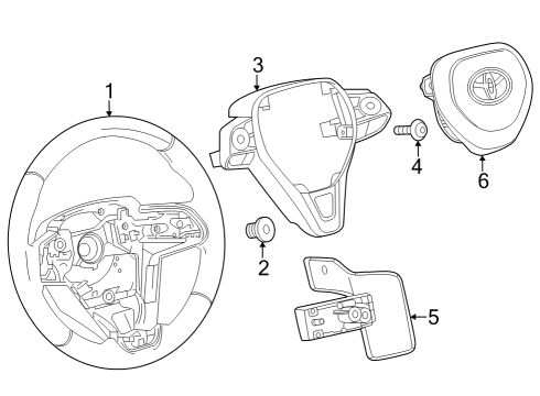 2023 Toyota Corolla Cross Steering Wheel & Trim Diagram