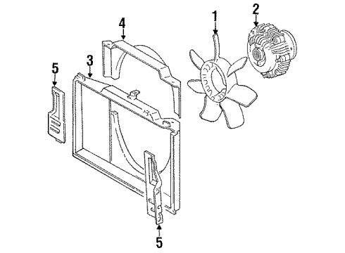 1993 Toyota Previa Cooling System, Radiator, Water Pump, Cooling Fan, Drive Shafts Diagram