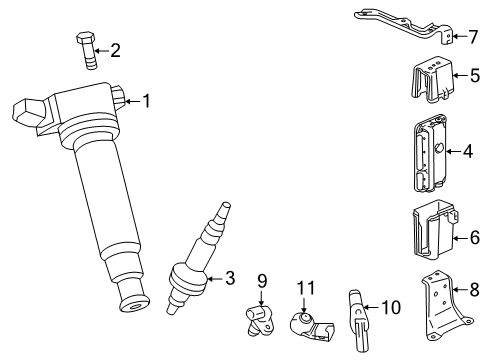 2017 Toyota Highlander Ignition Coil Assembly Diagram for 90919-A2008