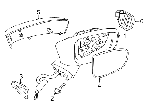 2020 Toyota Yaris Passenger Side Mirror Outside Diagram for 87931-WB001