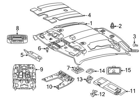 2020 Toyota GR Supra Interior Trim - Roof Diagram