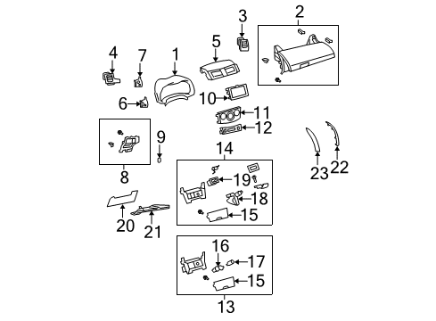 2011 Toyota Corolla Cluster & Switches, Instrument Panel Diagram 5 - Thumbnail