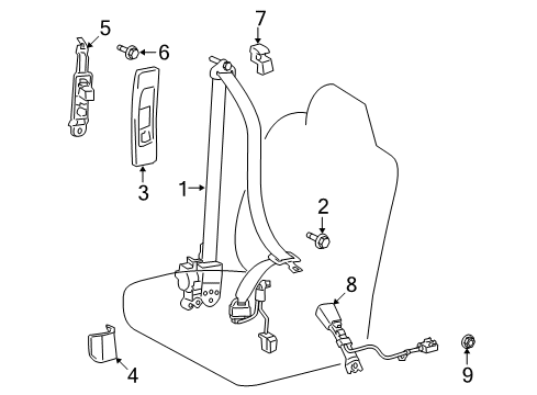 2010 Scion xB Front Seat Belts Diagram