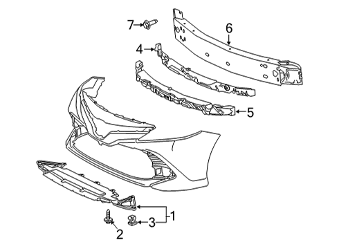 2022 Toyota Camry Bumper & Components - Front Diagram