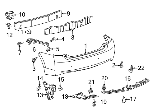 2015 Toyota Prius Plug-In Rear Bumper Diagram