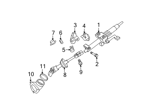 2010 Toyota Camry Steering Column & Wheel, Steering Gear & Linkage Diagram 4 - Thumbnail