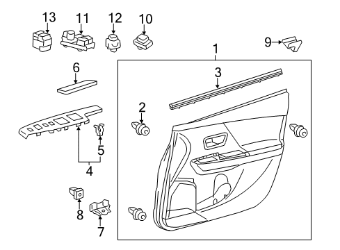 2016 Toyota Prius V Cover, Front Door ARMRE Diagram for 74221-47030