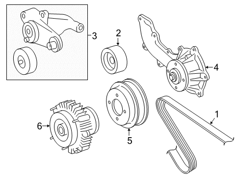 2020 Toyota Tacoma Water Pump, Belts & Pulleys Diagram 1 - Thumbnail