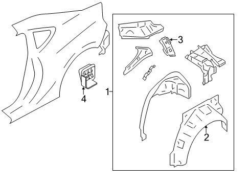 2014 Scion FR-S Inner Structure - Quarter Panel Diagram