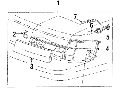 1986 Toyota Celica High Mount Lamp, Center Diagram for 81570-14010