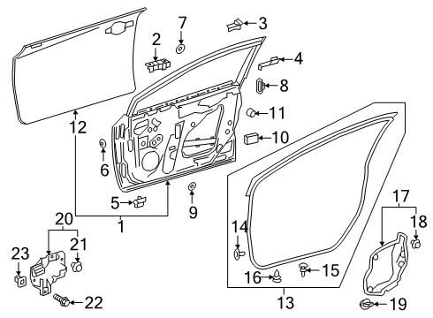 2023 Toyota Corolla Door & Components Diagram 1 - Thumbnail