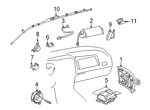 2004 Toyota RAV4 Air Bag Assy, Curtain Shield, LH Diagram for 62180-42010