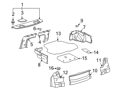 1998 Toyota Camry Interior Trim - Rear Body Diagram