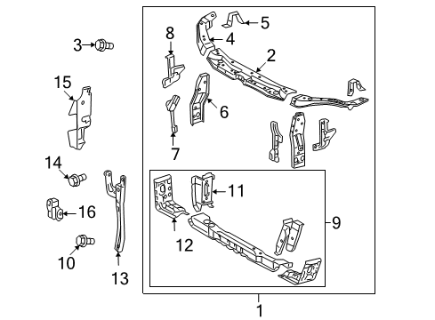 2008 Toyota Camry Radiator Support Diagram 2 - Thumbnail