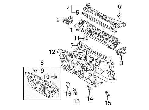 2002 Toyota Avalon Cowl Diagram