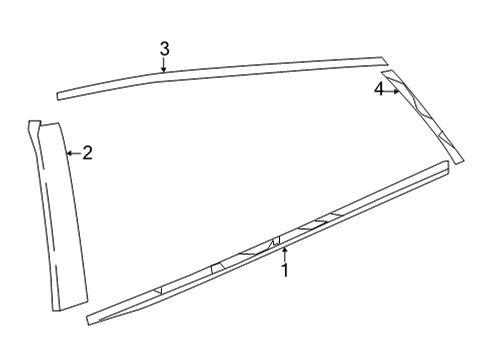 2019 Toyota Mirai Exterior Trim - Rear Door Diagram