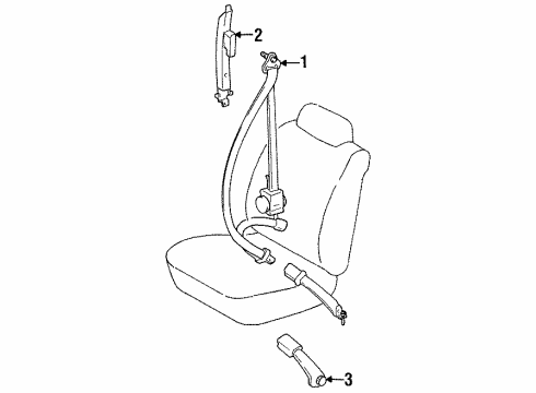 1997 Toyota Land Cruiser Seat Belt Diagram 1 - Thumbnail