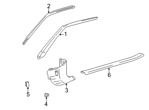 1996 Toyota RAV4 Interior Trim - Pillars, Rocker & Floor Diagram 1 - Thumbnail