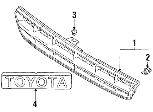 1989 Toyota Corolla Radiator Grille Diagram for 53101-12731