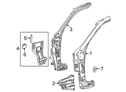 2023 Toyota Tundra Hinge Pillar Diagram 1 - Thumbnail