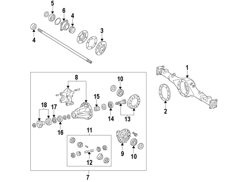 2022 Toyota 4Runner Rear Axle, Differential, Propeller Shaft Diagram