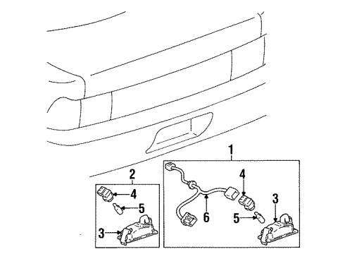 1994 Toyota Corolla License Lamps Diagram 1 - Thumbnail