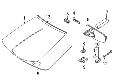 2018 Toyota Mirai Glass Sub-Assembly, WINDSHIEL Diagram for 56101-62906