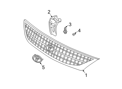 2002 Toyota Avalon Grille & Components Diagram