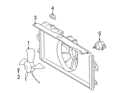 2003 Toyota Corolla Cooling System, Radiator, Water Pump, Cooling Fan Diagram 1 - Thumbnail