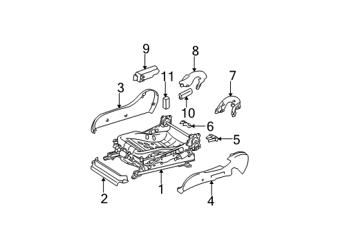 2002 Toyota Camry Cover, Reclining Adjuster, RH Diagram for 71811-33130-B0