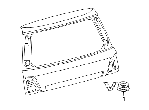 2019 Toyota Land Cruiser Exterior Trim - Tail Gate Diagram