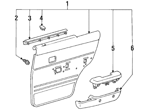 1991 Toyota 4Runner Rear Door, Body Diagram 1 - Thumbnail