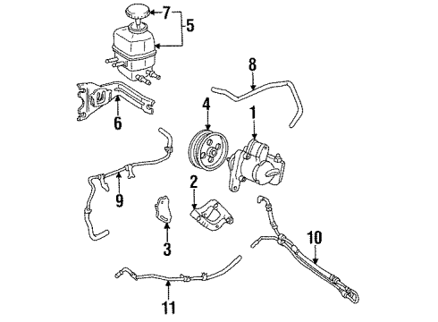 1992 Toyota Camry Tube Assy, Pressure Feed Diagram for 44410-33041