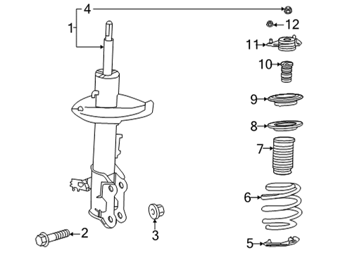 2022 Toyota Highlander Struts & Components - Front Diagram