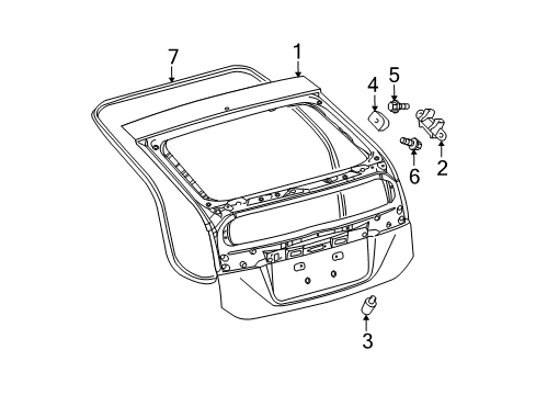 2015 Toyota Prius Plug-In Gate & Hardware Diagram