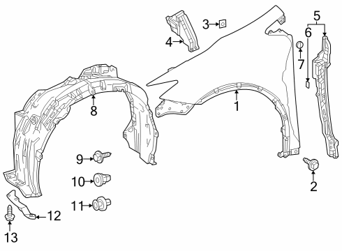 2023 Toyota Prius AWD-e Rear Seal, Front Driver Side Diagram for 53828-47080