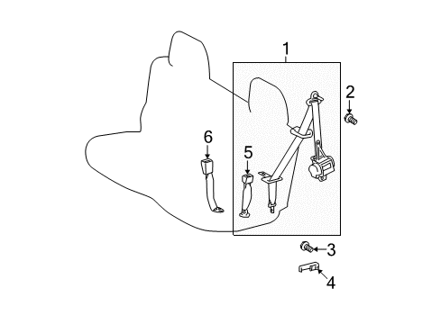 2008 Toyota Highlander Seat Belt Diagram 5 - Thumbnail