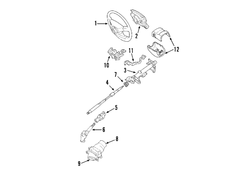 2001 Toyota Prius Wheel Assembly, Steering Diagram for 45100-47021-B0