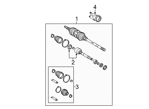 2006 Toyota Sienna Front Cv Joint Boot Kit, In Outboard, Right Diagram for 04438-08060