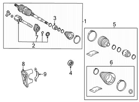 2023 Toyota Sienna Shaft Assy, Fr Drive Diagram for 43410-08150