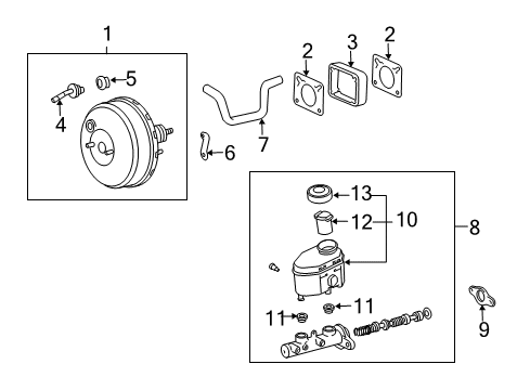 2001 Toyota Tacoma Hydraulic System, Brakes Diagram 1 - Thumbnail