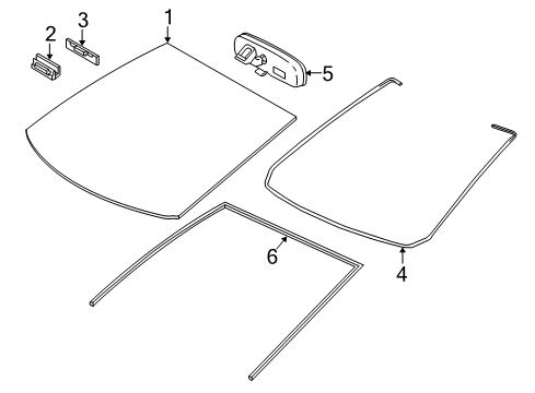 2018 Toyota Prius C Windshield Glass, Reveal Moldings Diagram